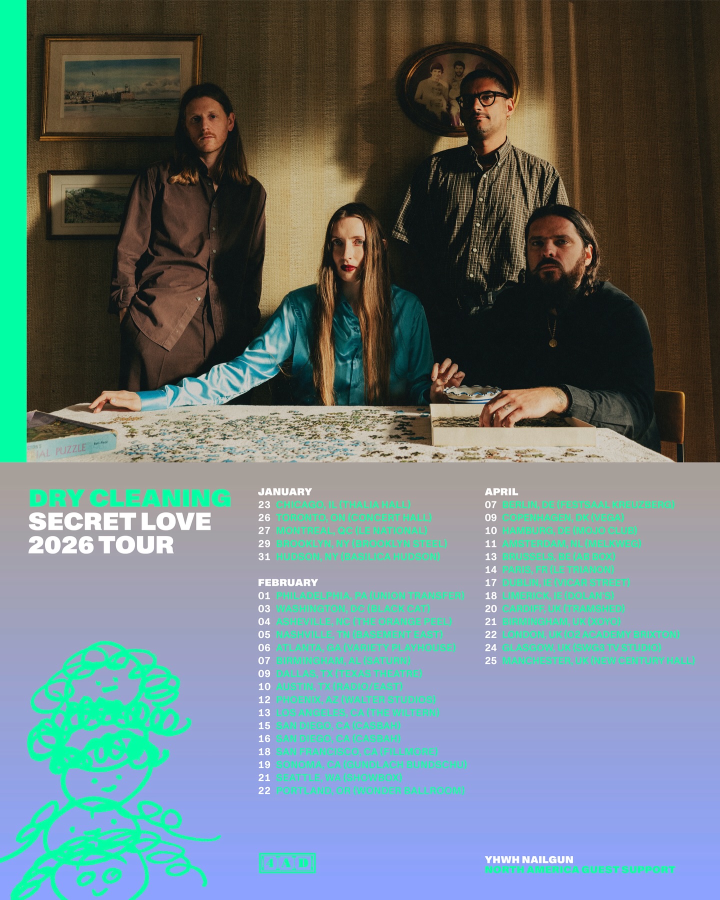 Dry Cleaning Secret Love 2026 Tour Poster 2026