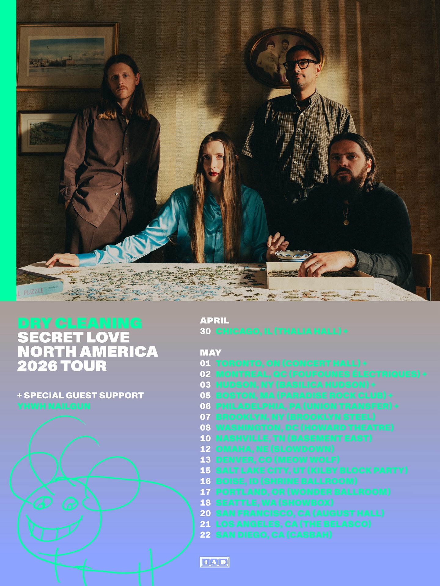 Dry Cleaning Secret Love 2026 Tour Poster 2026